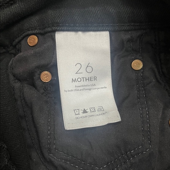 Mother The Tomcat Ankle Lasting Impression Black High Rise Jeans Size 26 - Picture 13 of 15